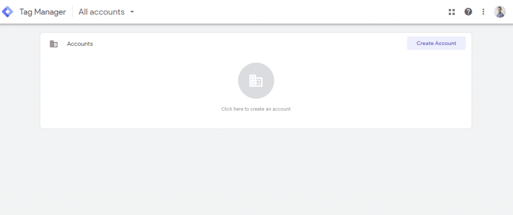 Google Tag Manager login screen